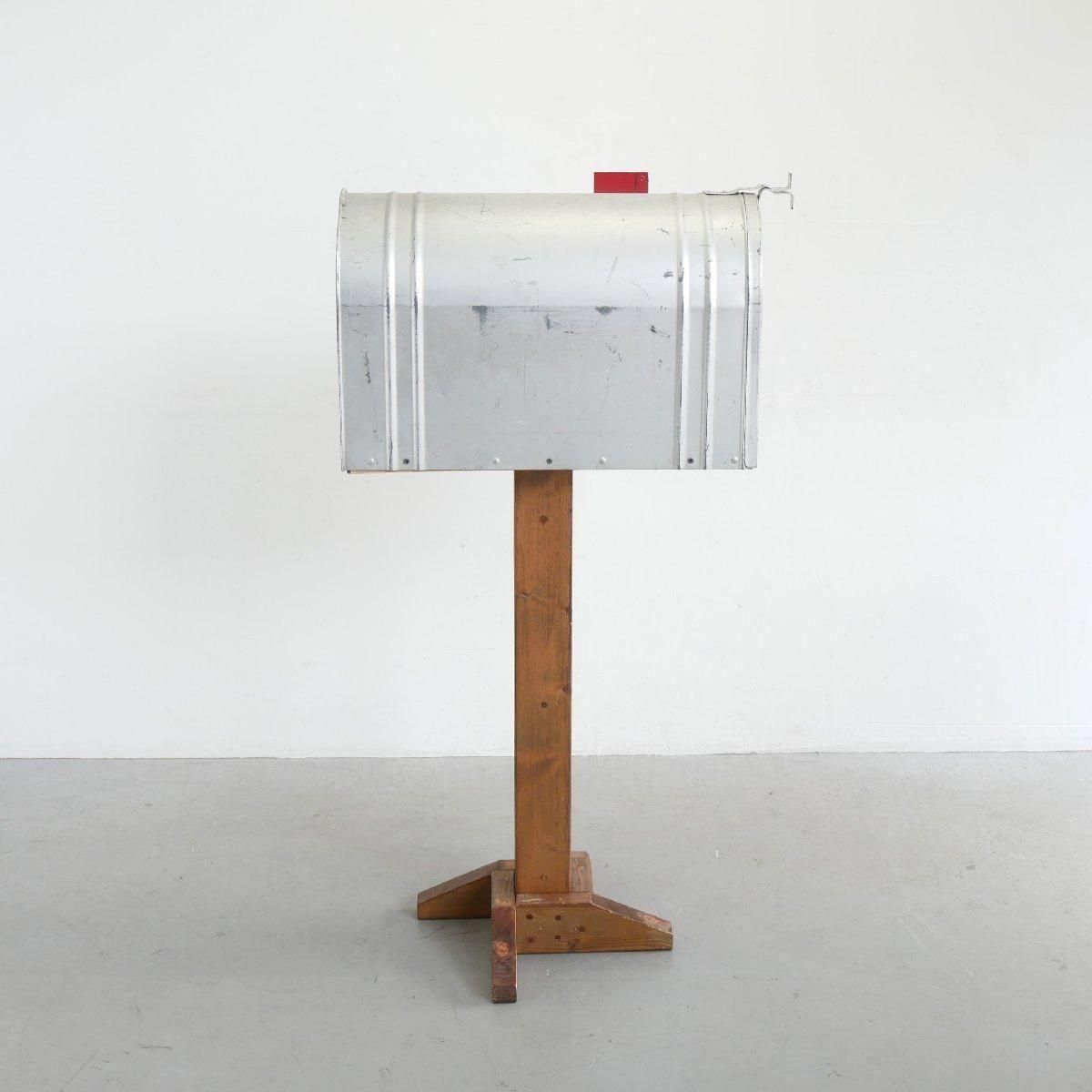 ヴィンテージ 1950 USメール ポスト デットストック Vintage US Mailbox 50's Made in Japan Tin Mail Pole Bank