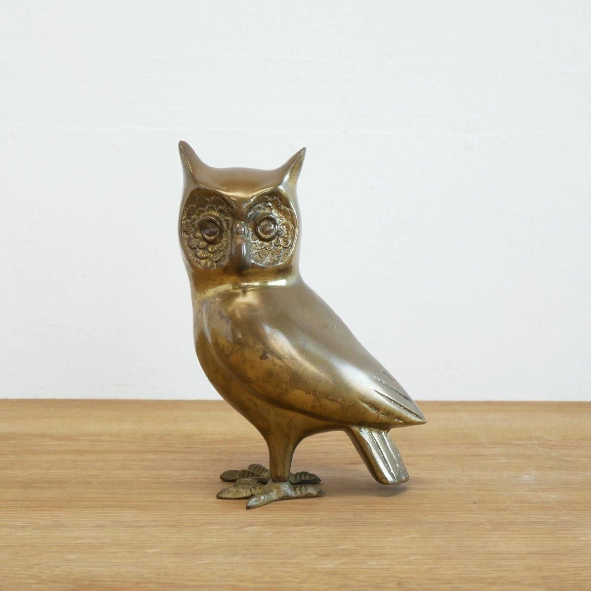 置物 ヴィンテージ 真鍮製 ミミズク 鳥 -通販-ローズボールアンティークス