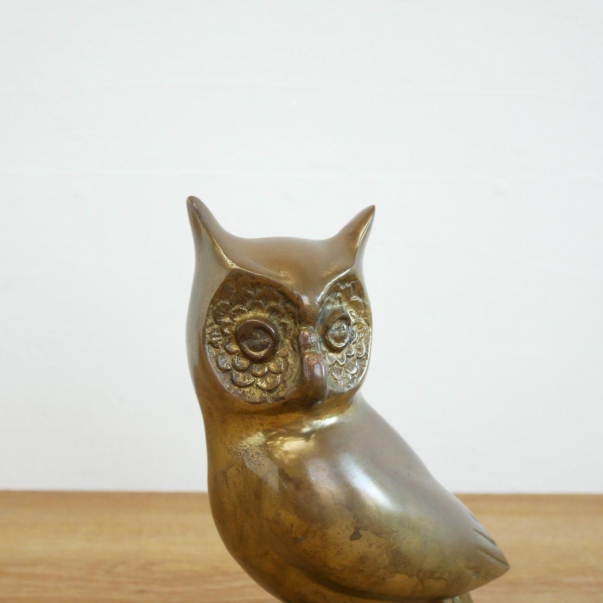 置物 ヴィンテージ 真鍮製 ミミズク 鳥 -通販-ローズボールアンティークス