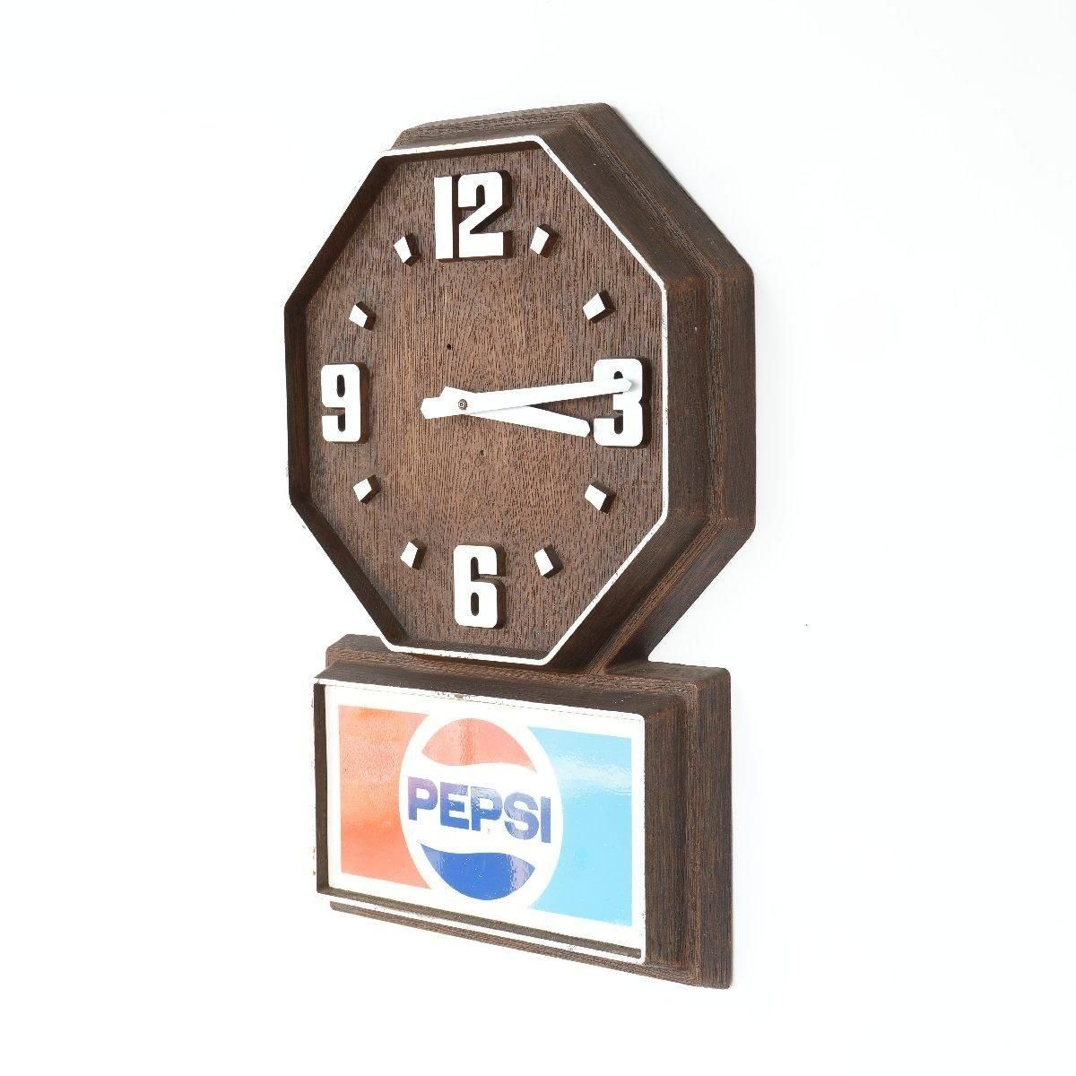 1980’s ペプシコーラ　ウオールクロック　時計　看板　Pepsi サイン Vintage 80's Pepsi Cola Wall Clock Lighted Sign Impact