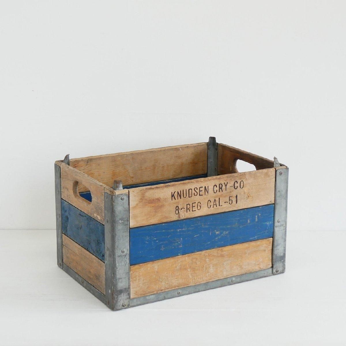 50s ミルククレート メタルボックス 運搬箱 ヴィンテージ アンティーク ウッドメタルボックス】1950-60's Lucerne社製 ヴィンテージ