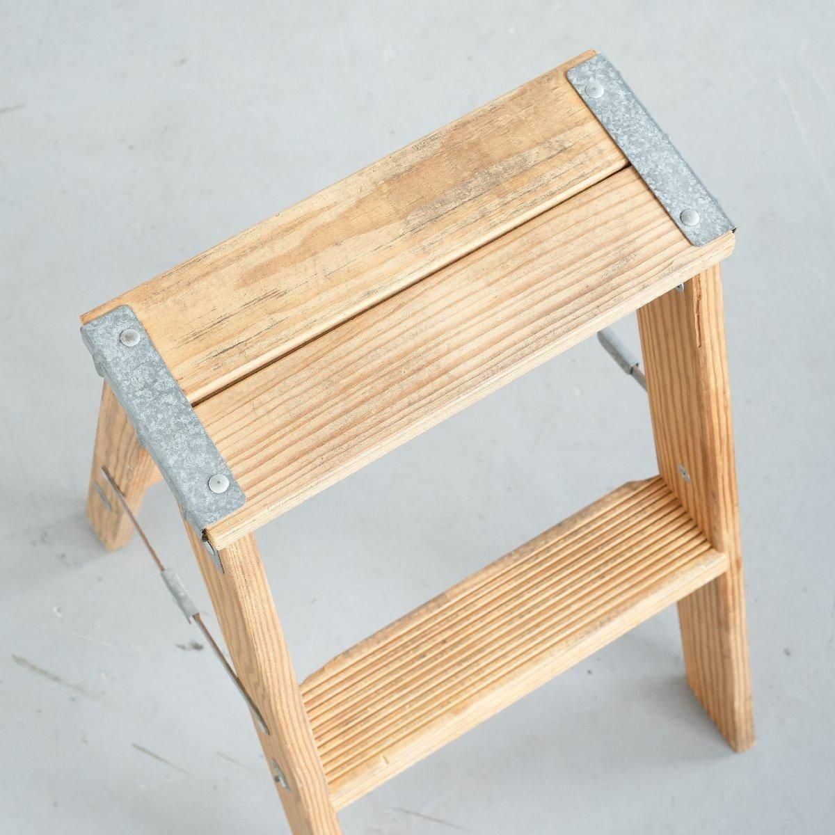 脚立 木製ラダーヴィンテージ 2段 -通販-ローズボールアンティークス