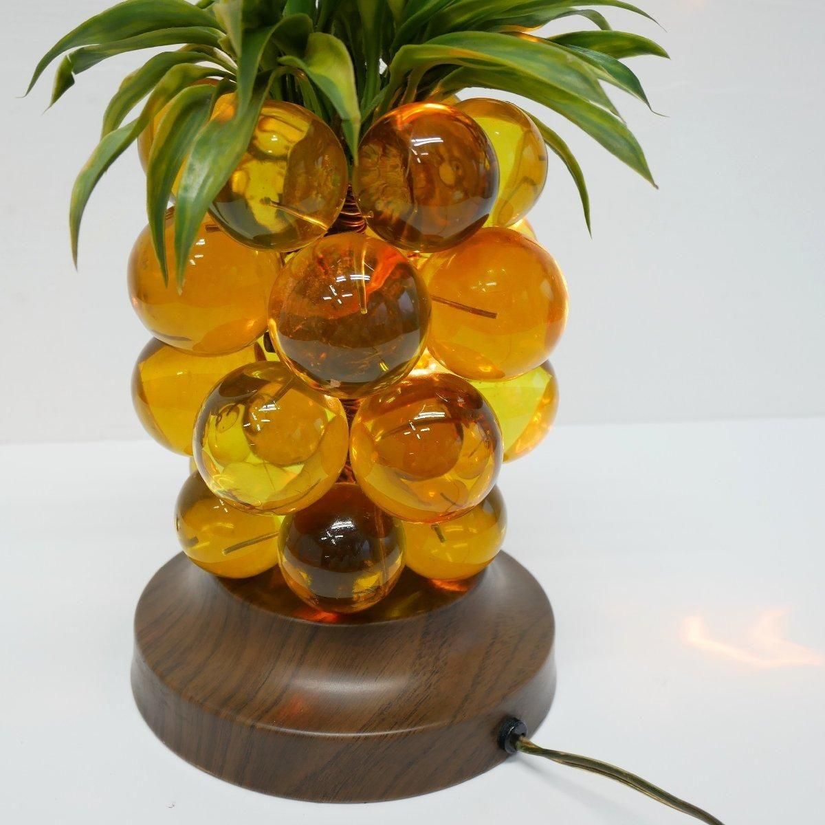 【プロフ必読】ヴィンテージ 60sルーサイト製パイナップルモチーフテーブルランプ テーブルランプ 照明 ルーサイト 60s -通販-ローズボール