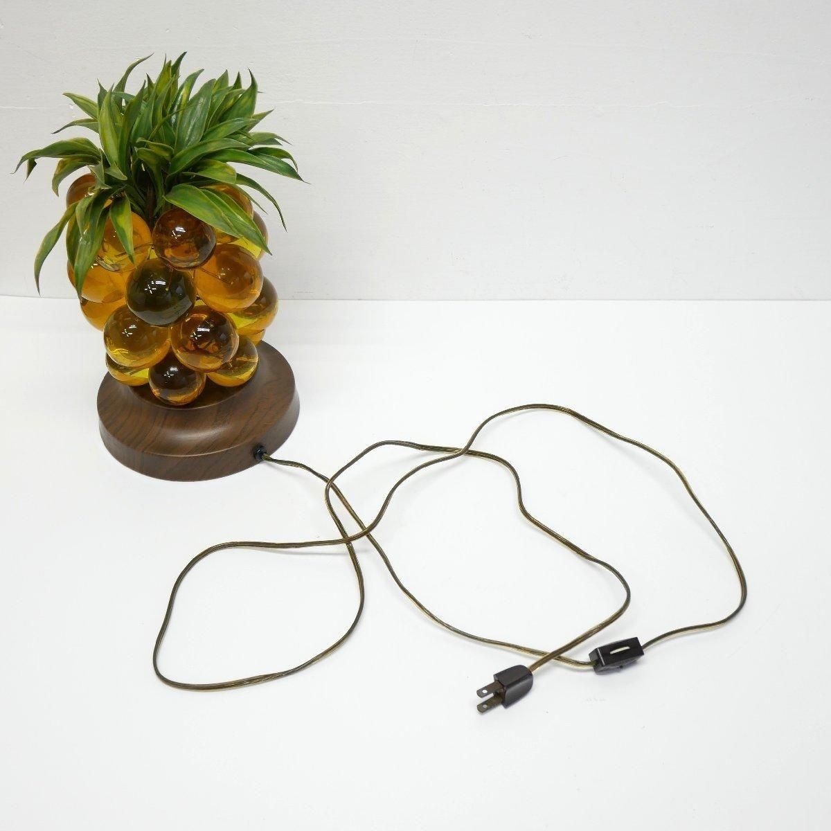 【プロフ必読】ヴィンテージ 60sルーサイト製パイナップルモチーフテーブルランプ テーブルランプ 照明 ルーサイト 60s -通販-ローズボール