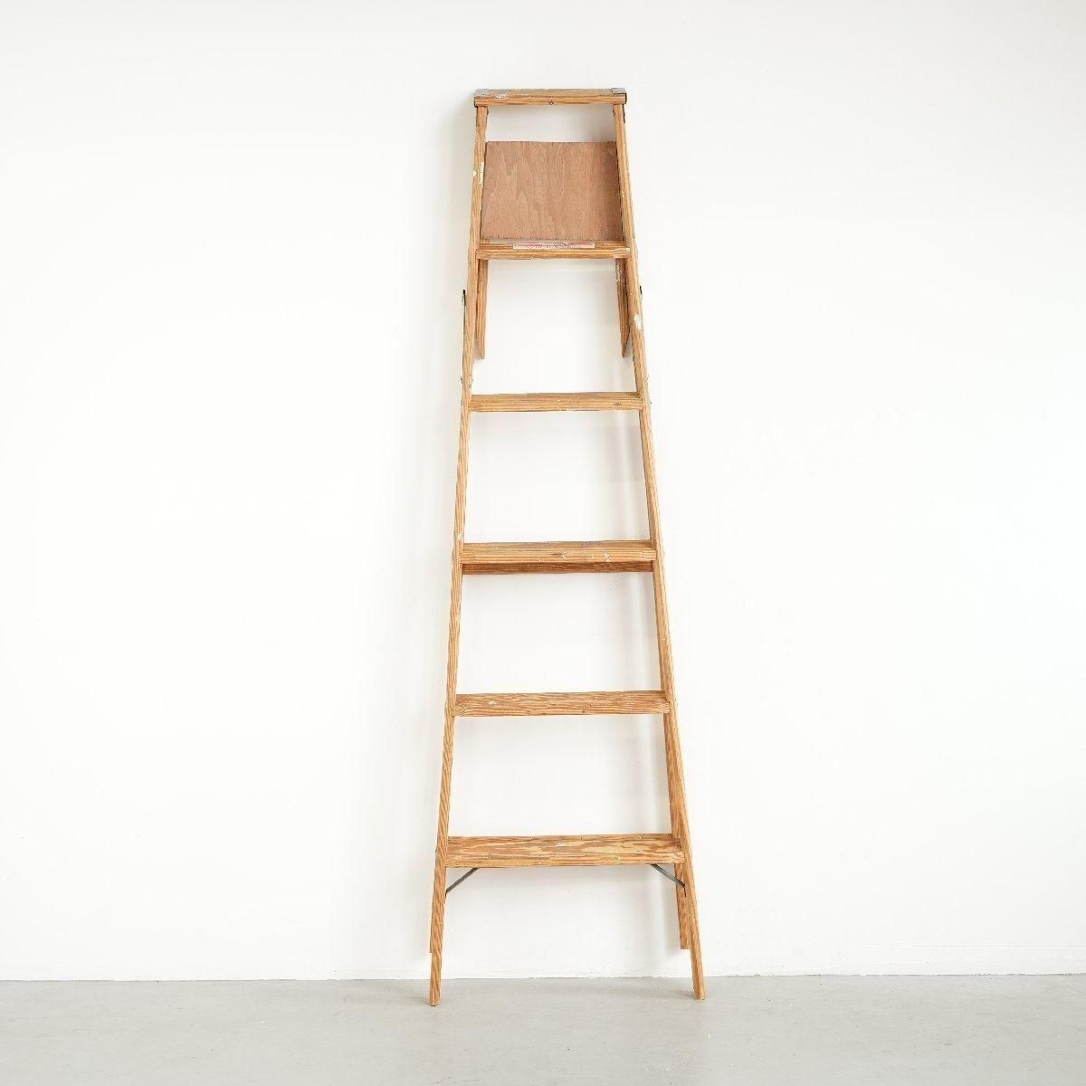 ヴィンテージ 6段 脚立 木製ラダー -通販-ローズボール