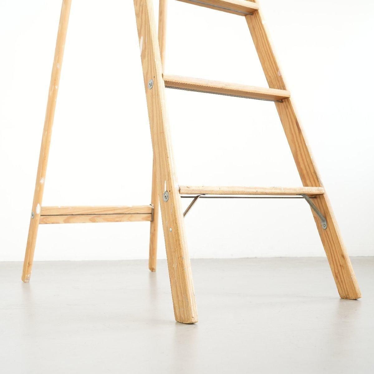 アンティーク 脚立 ヴィンテージ 6段 脚立 木製ラダー -通販-ローズボール