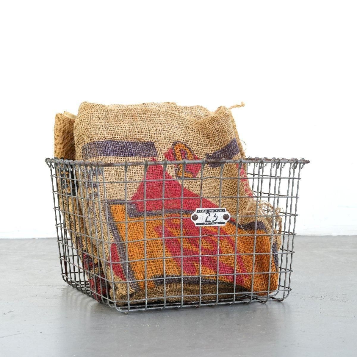 メタルジムロッカーバスケット 鉄カゴ -通販-ローズボールアンティークス