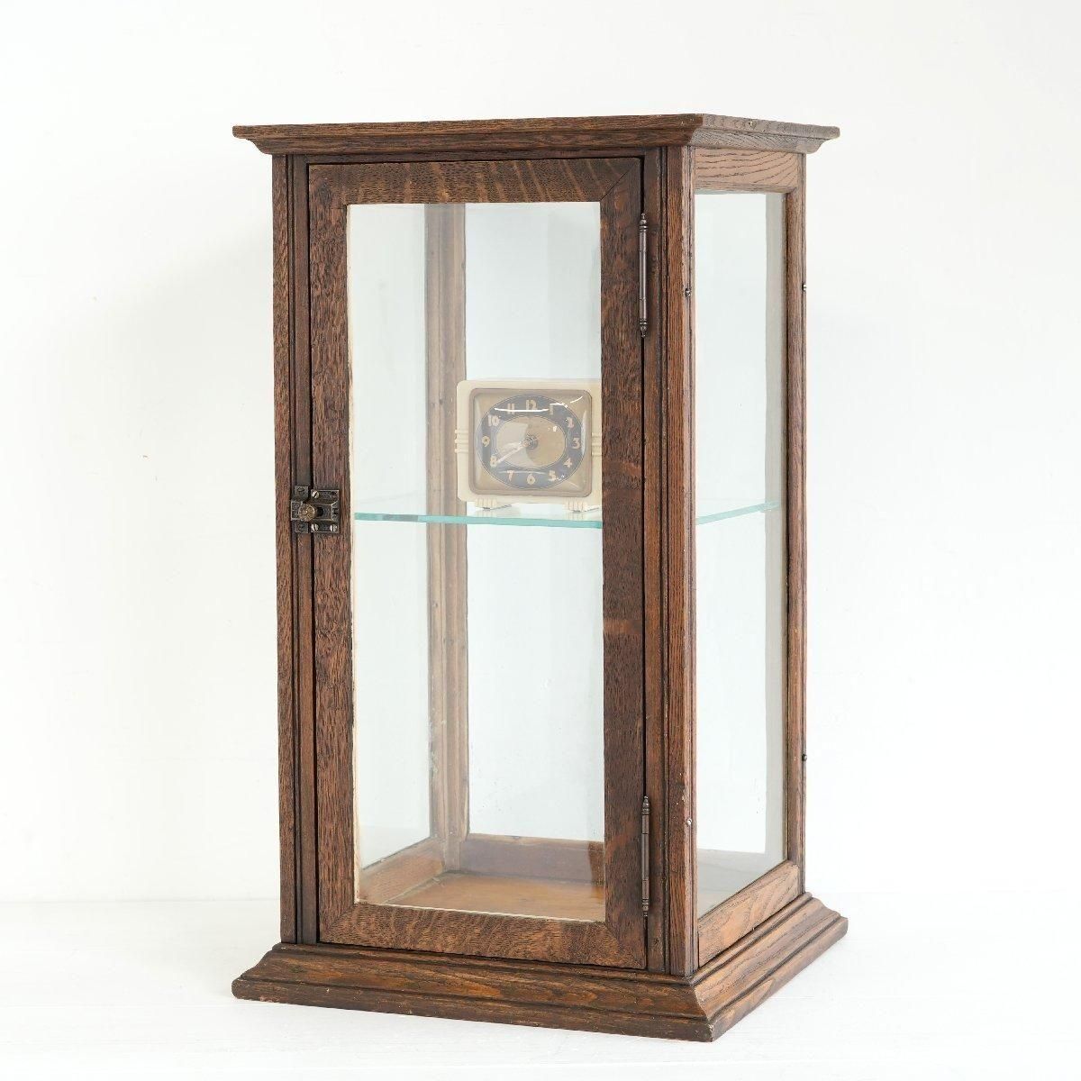 【レトロ】ガラス製ショーケース 2段 ガラスショーケース・2段ショーケース・木製ケース