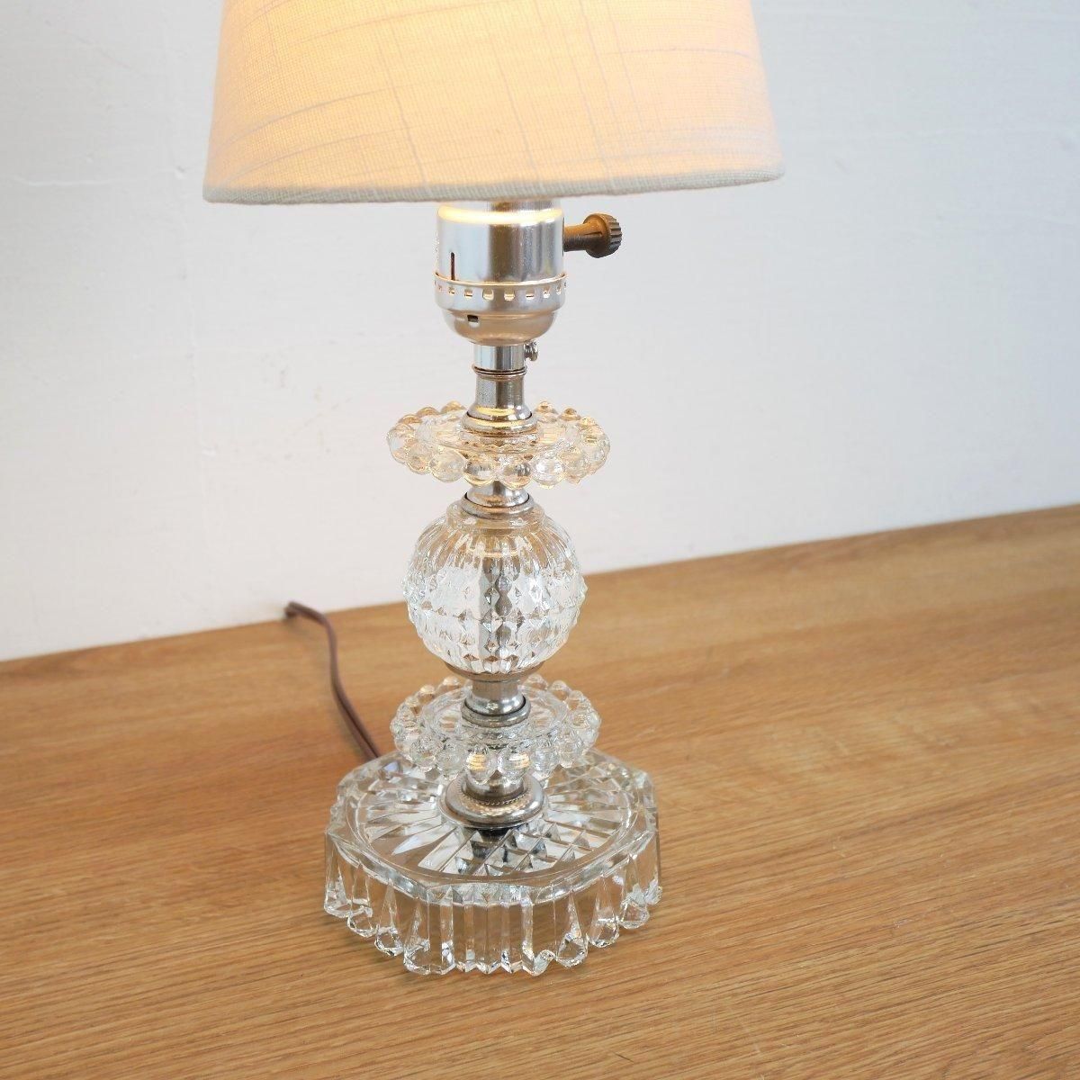 テーブルランプ 照明 クリアガラス 70s -通販-ローズボールアンティークス