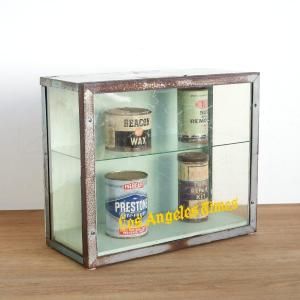 陳列棚　ショーケース　30s　ヴィンテージ ヴィンテージガラスウォールショーケース