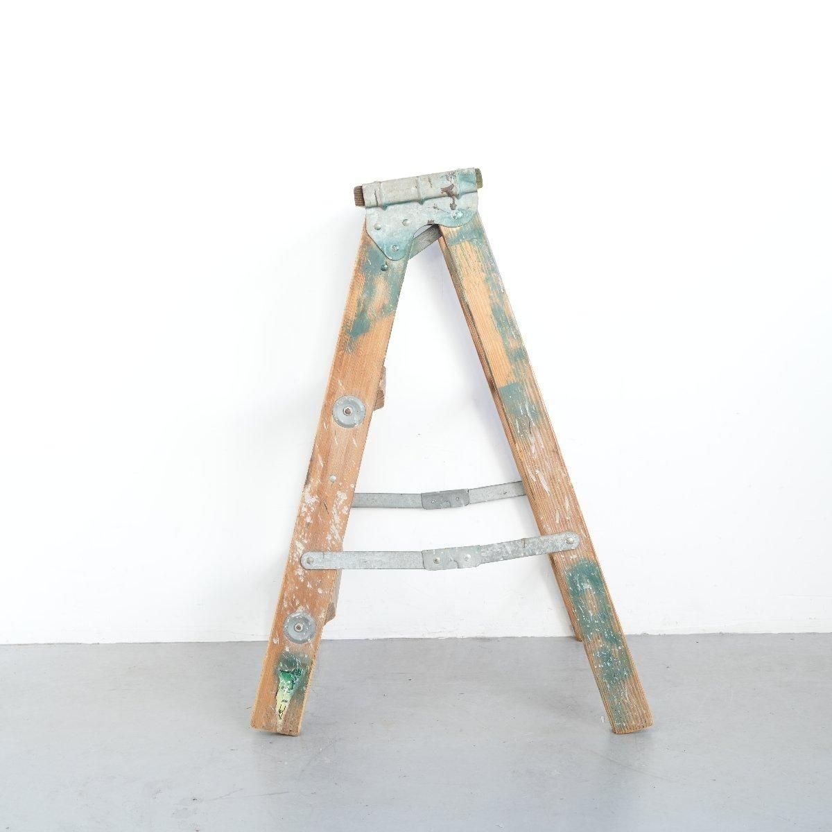 脚立 木製ラダー ヴィンテージ 3段 -通販-ローズボールアンティークス