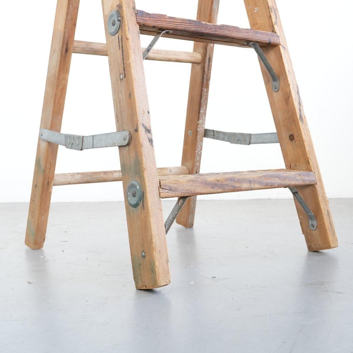 脚立 木製ラダー ヴィンテージ 3段 -通販-ローズボールアンティークス