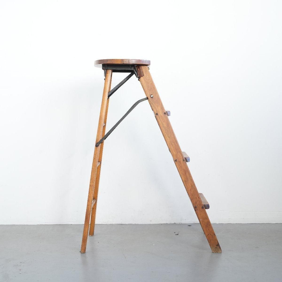 脚立 木製 スツールラダー ヴィンテージ -通販-ローズボールアンティークス