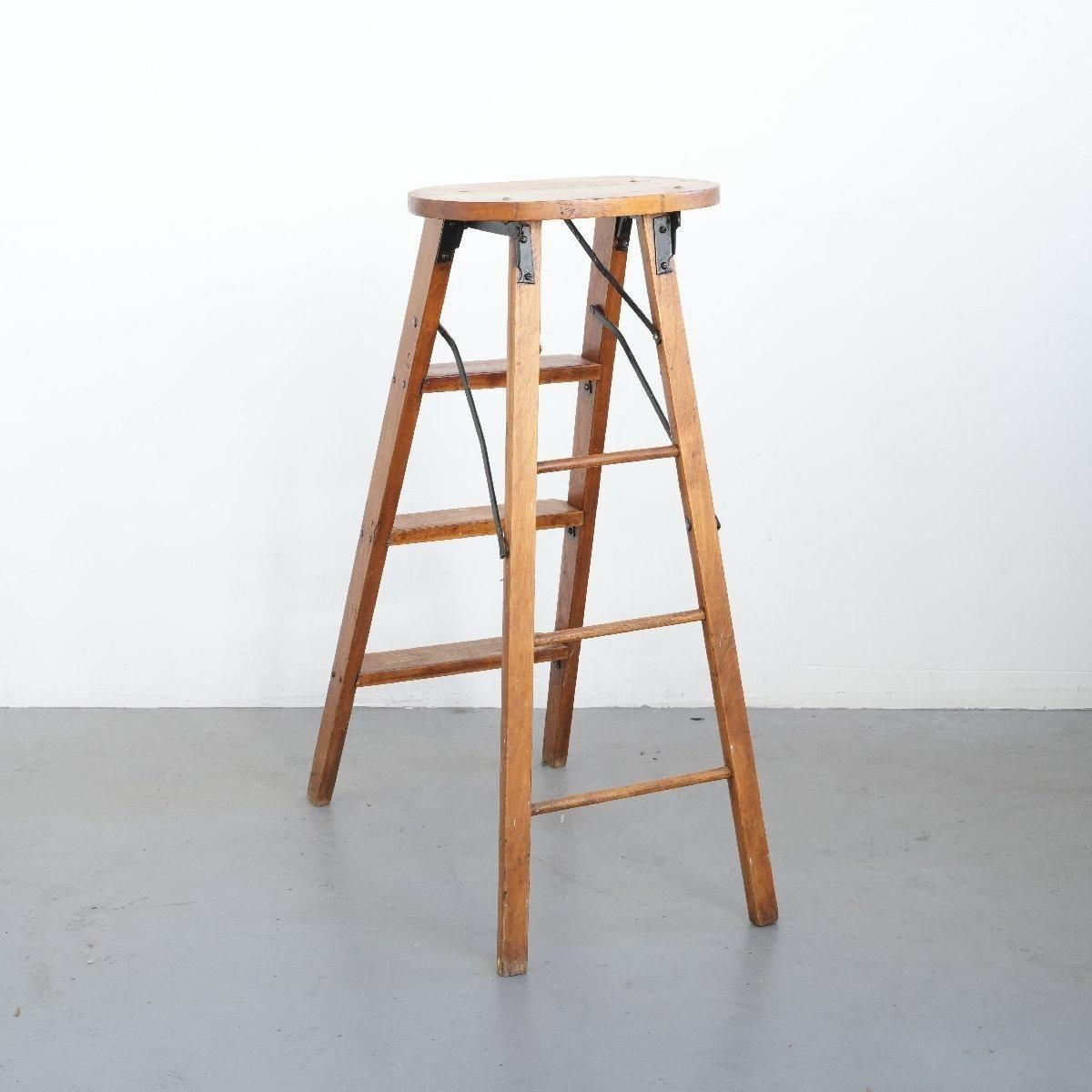 脚立 木製 スツールラダー ヴィンテージ -通販-ローズボールアンティークス