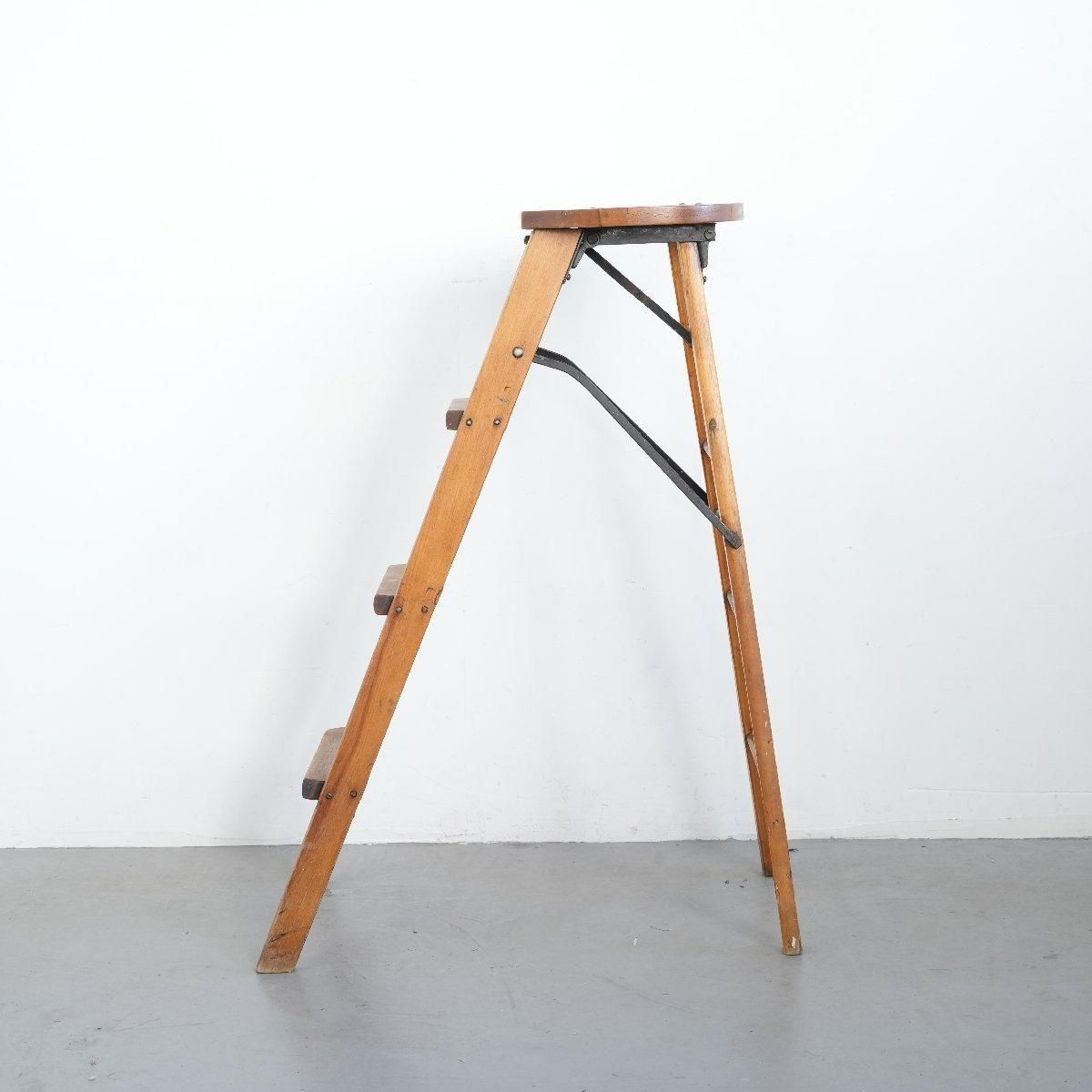 脚立 木製 スツールラダー ヴィンテージ -通販-ローズボールアンティークス
