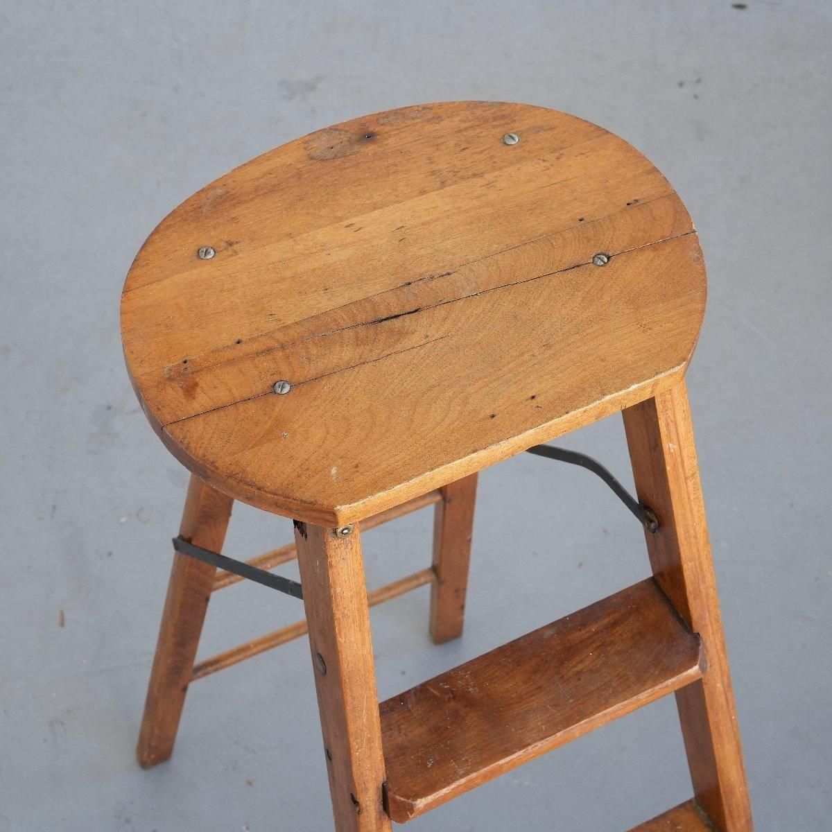 脚立 木製 スツールラダー ヴィンテージ -通販-ローズボールアンティークス