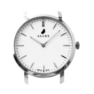 アレス ALLES wwas391h01d01  【日本製 クォーツ】 腕時計用ヘッド バーインデックス シルバー×ホワイト 39mm　ヘッドのみ ベルト別売り