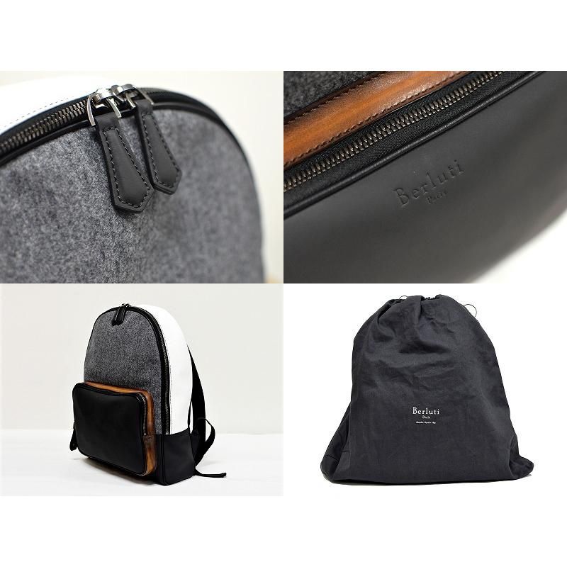 Berluti ベルルッティ TIME-OFF レザーリュック(グレー×ブラック）