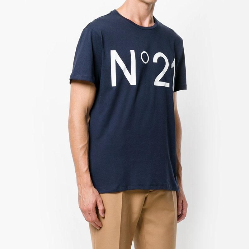 N°21 ヌメロヴェントゥーノ メンズ ロゴ Tシャツ（ネイビー/L