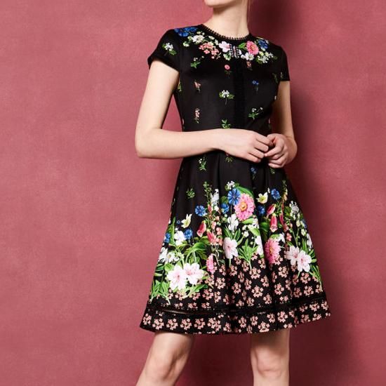 美品 テッドベイカー 花柄 サイドリボン フラワープリント ドレス ワンピース TED BAKER - ❤️ ☆【人気作】Ted Baker 花柄ワンピース