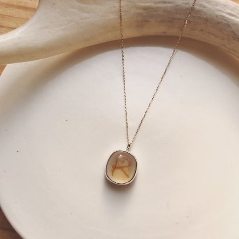 Lettered Agate Drop Necklace /R 2