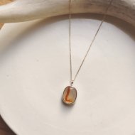 Lettered Agate Drop Necklace /L 2