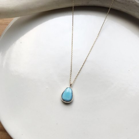 Golden Hill Turquoise Drop Necklace /gold chain 2