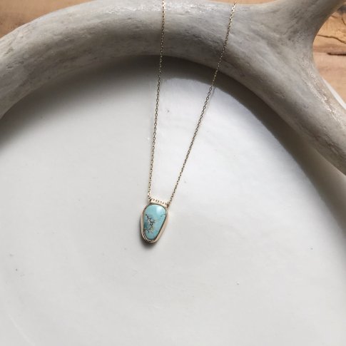 Horizon Necklace Golden Hill Turquoise 2