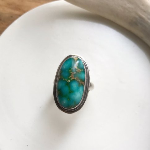 Little Earth Ring Old Style /Sonoran Gold Turquoise (Mexico) 1