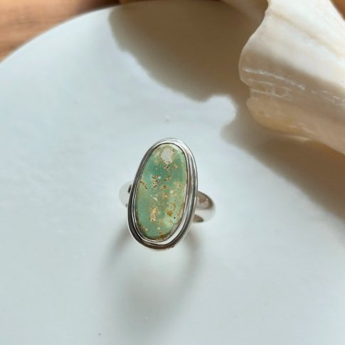 Little Earth Ring Original /Cerrillos Turquoise 1