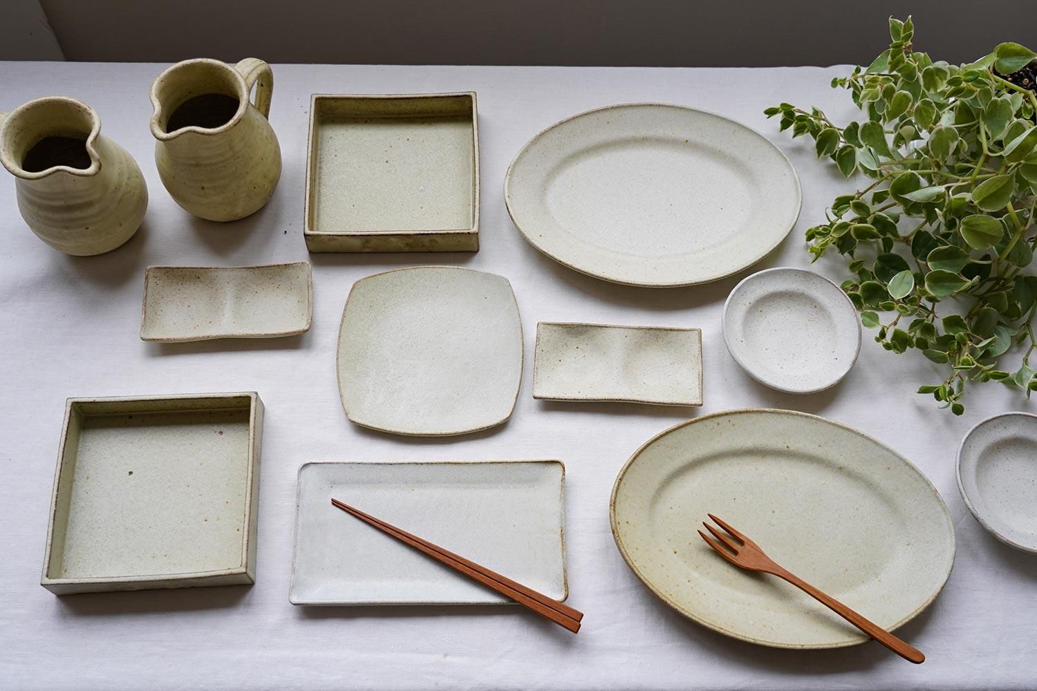 4寸皿 黄粉引 佐藤敬｜生活普段議shop