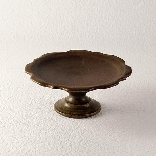 ブロンズ　古銅　青銅器　コンポート　高台皿　鉢　一対 ブロンズ 古銅 青銅器 コンポート 高台皿 鉢 一対