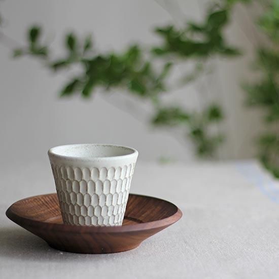 コーヒー托 茶托 朴(ホウ) 幅15.8cm 5枚セット 取り皿 手作り