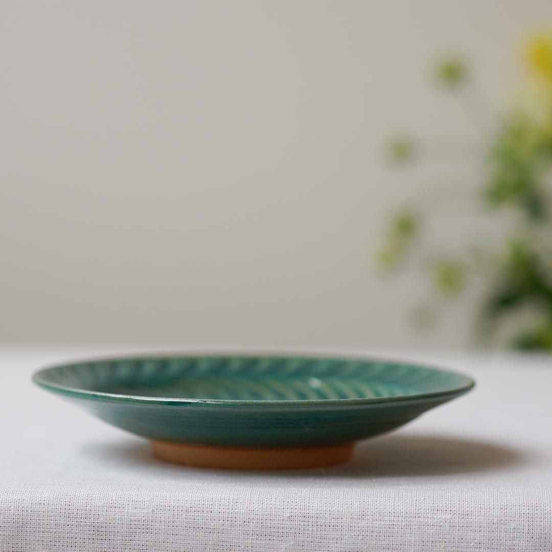 5寸葉紋皿 トルコブルー 市野耕｜生活普段議shop