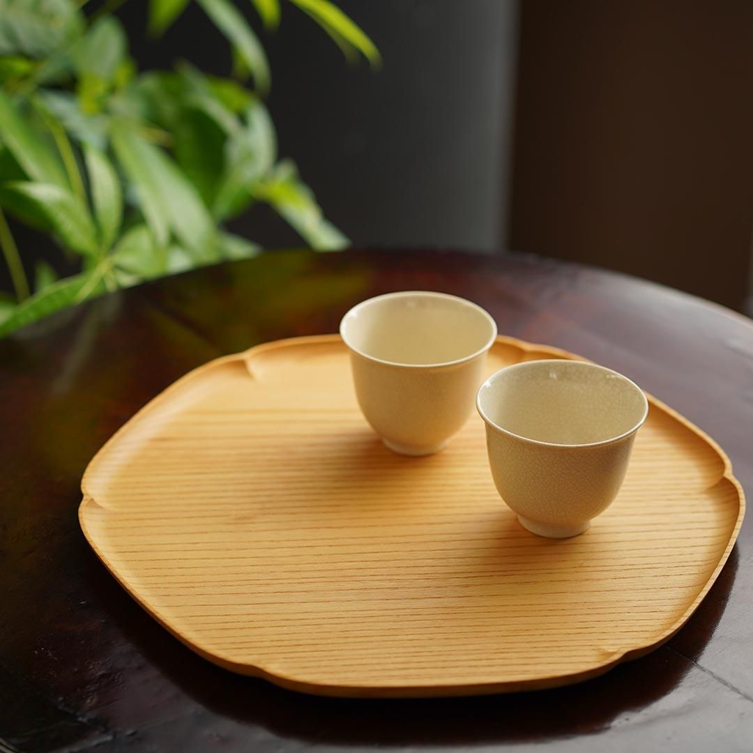 しょうちゃん！四十沢木材工芸KITOケヤキ雪輪盆1尺1寸2点おまとめ 10/5はポイント10倍／ 四十沢木材工芸 KITO 雪輪盆 中 ケヤキ