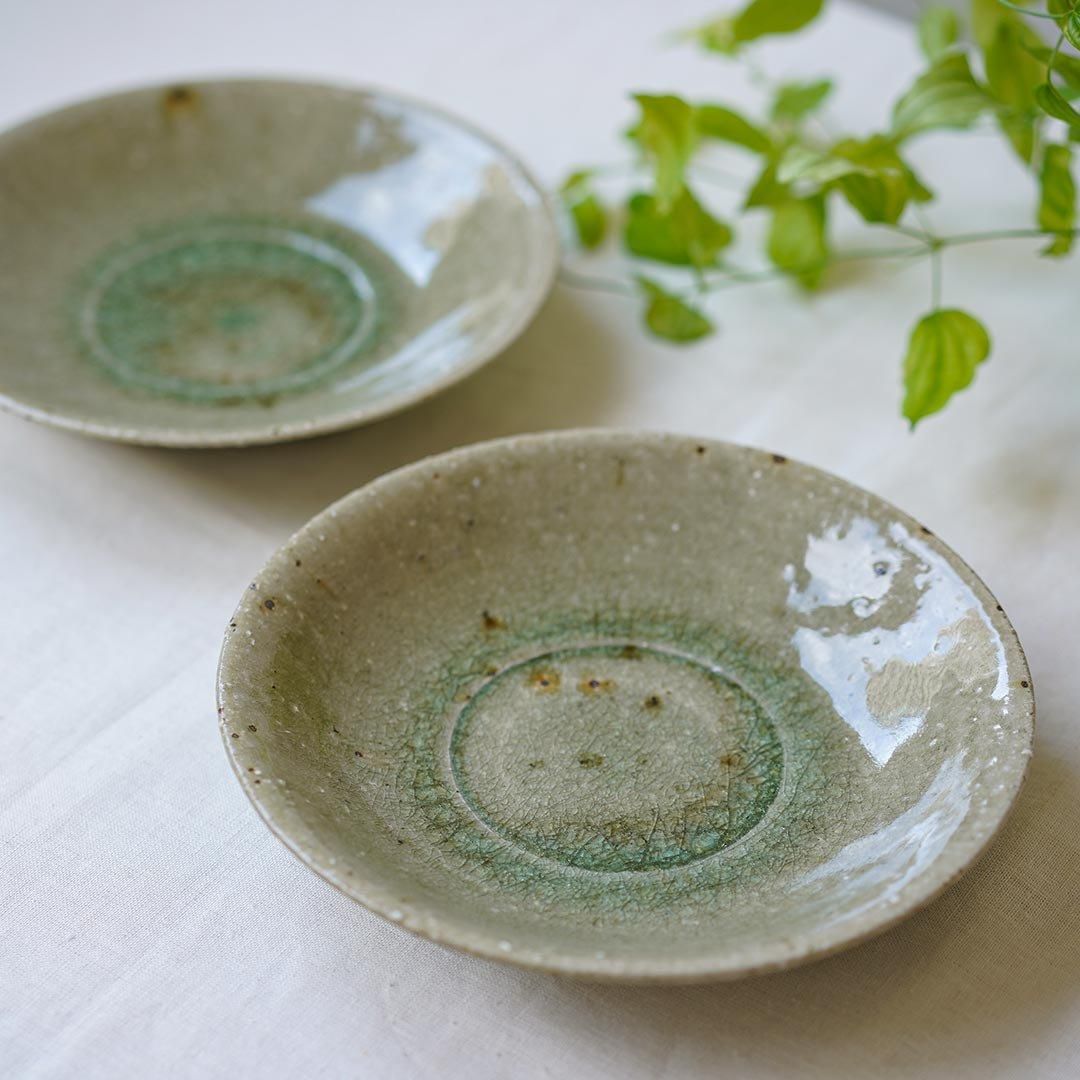 7寸皿 灰釉 粕谷修朗｜生活普段議shop