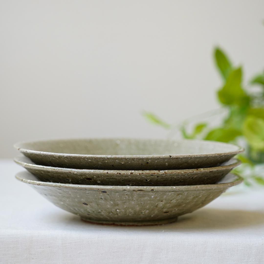 7寸皿 灰釉 粕谷修朗｜生活普段議shop