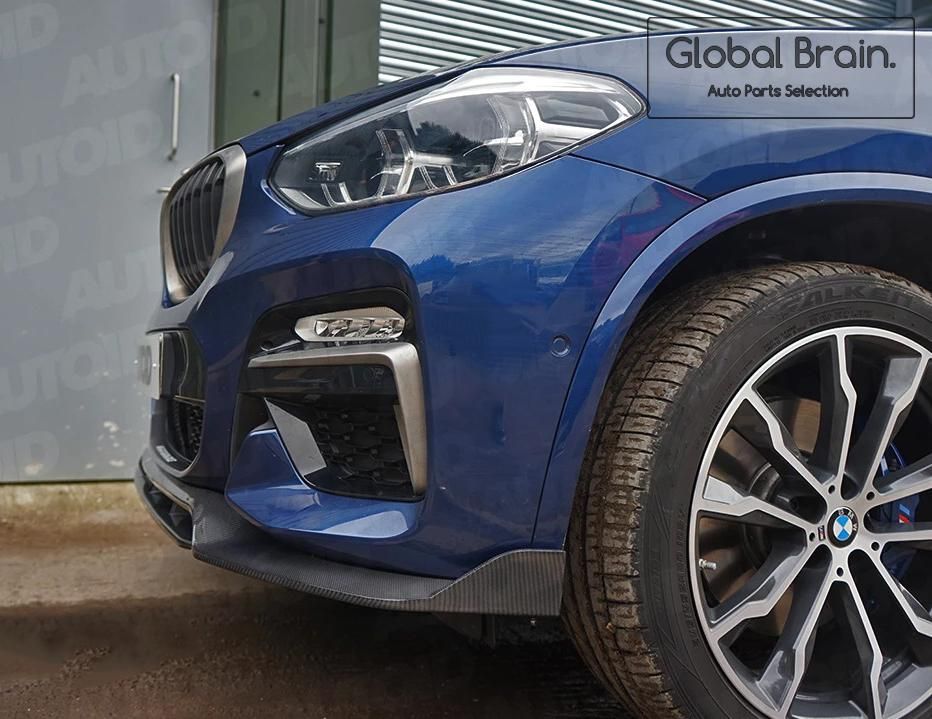 BMW X3 G01 X4 G02 Mスポーツ ブラック カーボン フロント リップ スポイラー - Global Brain.