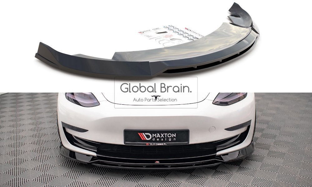 テスラ モデル3 フロント リップ スポイラー V3 maxton - Global Brain.