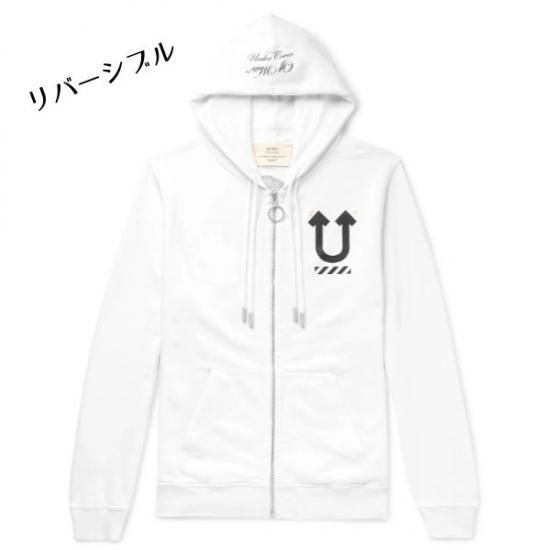 オフホワイト×アンダーカバー SKELETON RVRS ZIP HOODIE