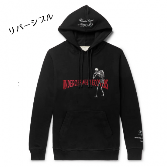 SKELETON RVRS HOODIE / ブラック / パーカー - オフホワイト｜OFF