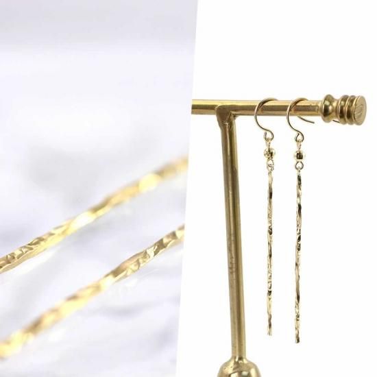 誕生日プレゼント K18YG ロングフックピアス 18金イエローゴールド