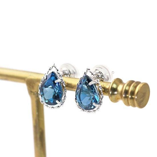 ロンドン ブルートパーズ ピアス イエロー ゴールド 18k K18 18