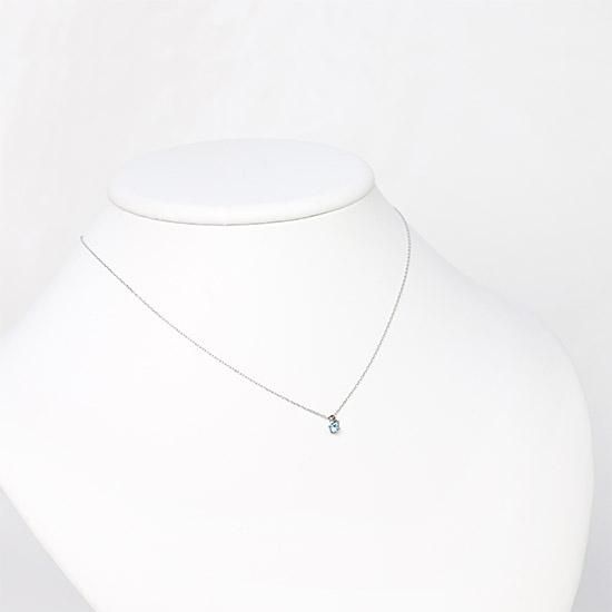 女性へのプレゼント K10WG ダイヤモンド＆ブルートパーズ