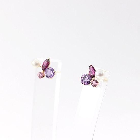 2月誕生石のアクセサリー K10YGライトアメジスト&ピンク 2月誕生石のアクセサリー K10YGライトアメジスト&ピンク