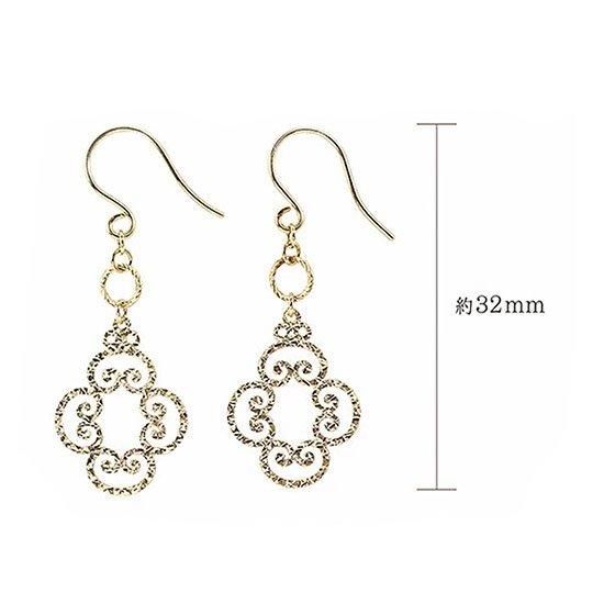 彼女へのプレゼント K18 フラワー フックピアス 18金イエローゴールド