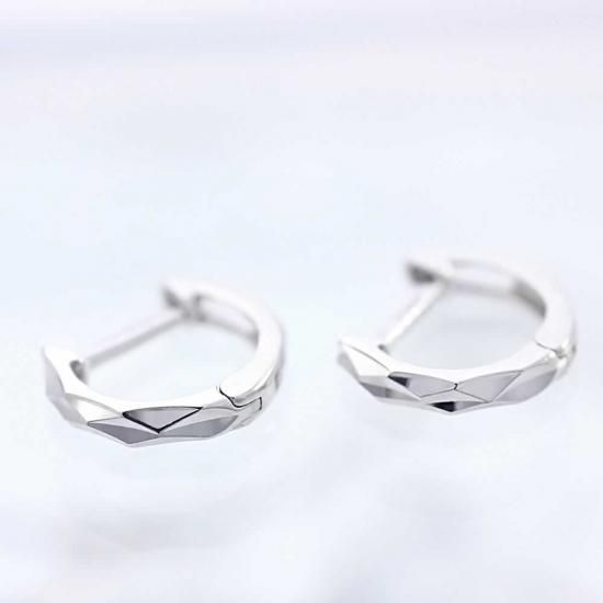 彼女へのプレゼント K14WG フープピアス 14金ホワイトゴールド