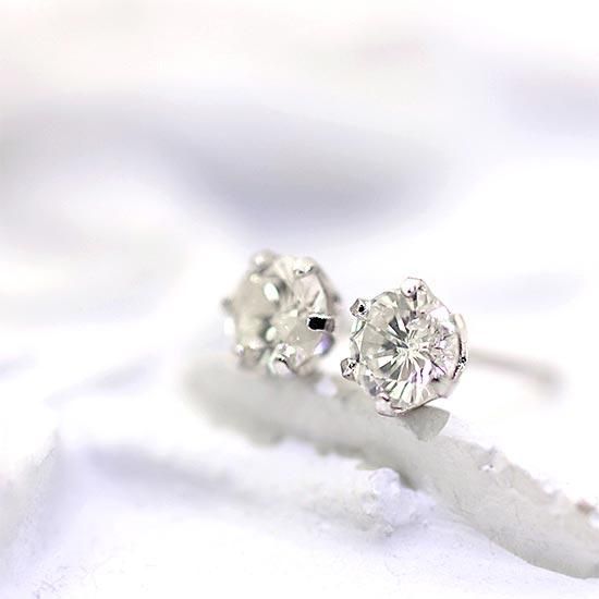 大粒！計 2ct H SI ダイヤモンド Pt900 プラチナ 一粒 ピアス 4