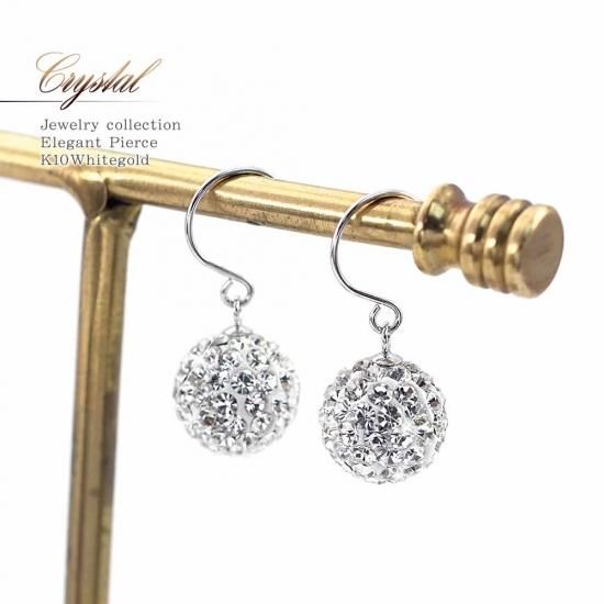 K10wg ミラーボール フックピアス 10金ホワイトゴールド ギフトジュエリー専門通販 Jewelry Rola ジュエリーローラ公式サイト