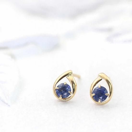 9月誕生石のプレゼント K18YG サファイア 9月 誕生石 ティアドロップ